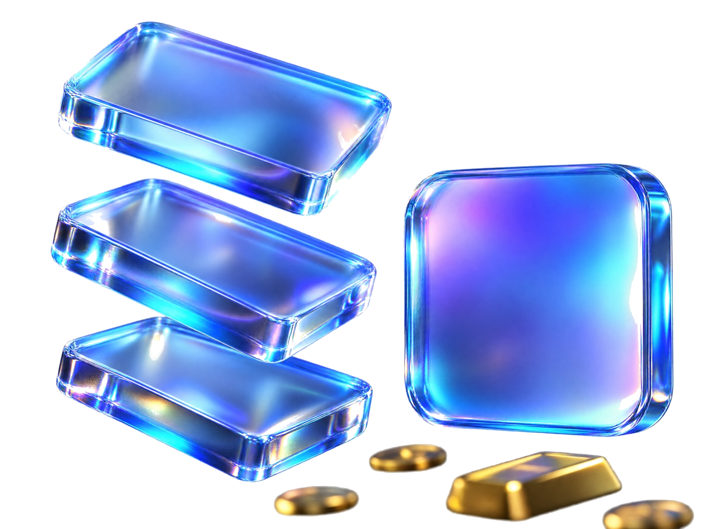 Iridescent glass cards