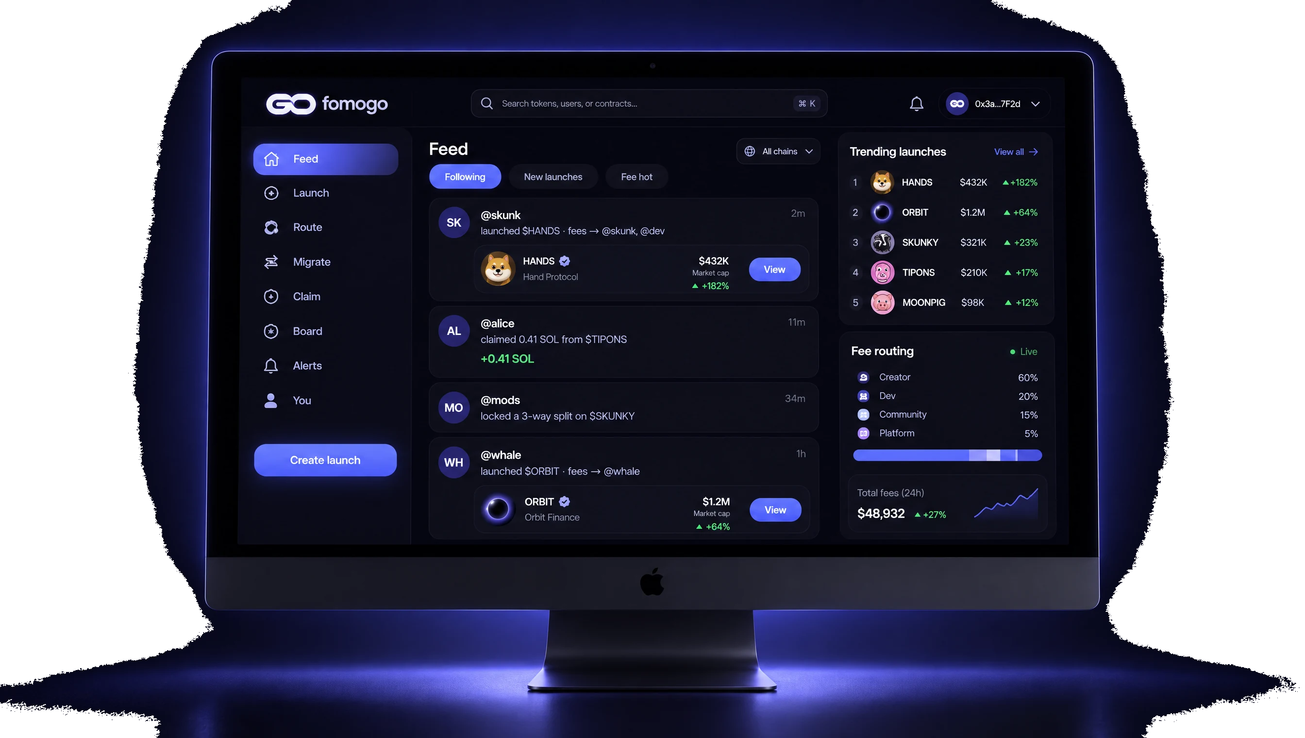 FOMOGO on desktop